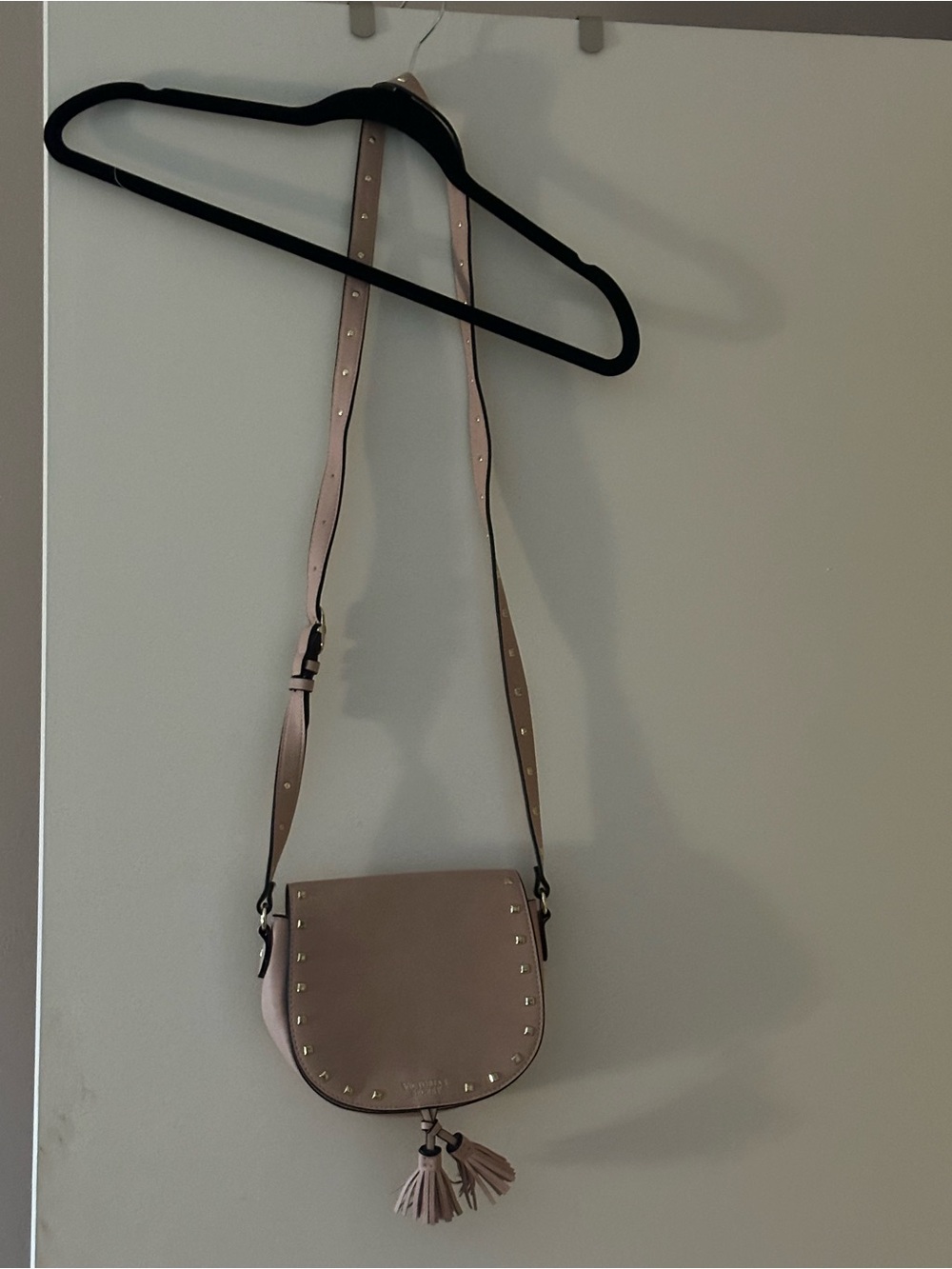 Victoria's Secret Tan Studded Mini Crossbody with Tassel